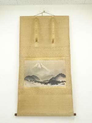 横山大観　富士　印刷紙本掛軸（保護箱）
